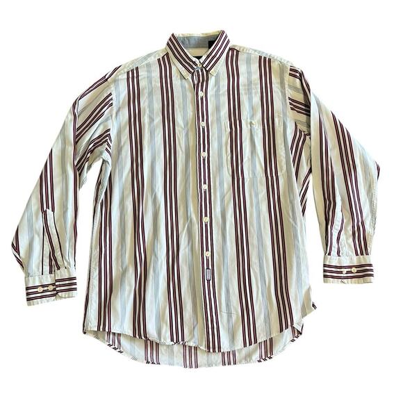 CHAPS Ralph Lauren Men's Large Vtg Y2k Preppy Button Down Cotton Dress Shirt - Picture 1 of 6